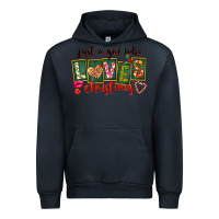 Navy Just A Girl Who Loves Christmas Urban Hoodie - FaDigitalArtStudio
