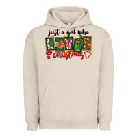 Pigment French Oak Just A Girl Who Loves Christmas Urban Hoodie - FaDigitalArtStudio