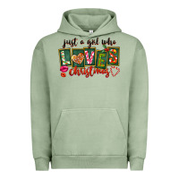 Pigment Oil Green Just A Girl Who Loves Christmas Urban Hoodie - FaDigitalArtStudio