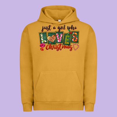Just A Girl Who Loves Christmas Urban Hoodie Designed By Fadigitalartstudio