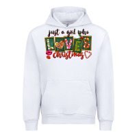 White Just A Girl Who Loves Christmas Urban Hoodie - FaDigitalArtStudio