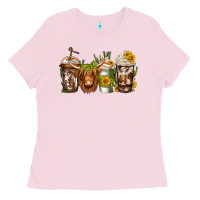 Bubblegum Pink longhaired cow coffee Ladies Tee - Jasminsmagicworld