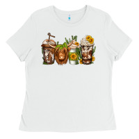 White longhaired cow coffee Ladies Tee - Jasminsmagicworld