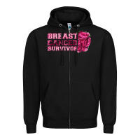 Black Breast Cancer Survivor Zipper Hoodie - texasbilliewilder
