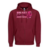 Burgundy Breast Cancer Survivor Zipper Hoodie - texasbilliewilder