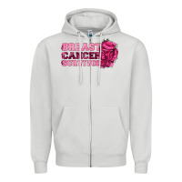 Dove Grey Breast Cancer Survivor Zipper Hoodie - texasbilliewilder