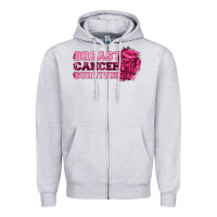 Heather Grey Breast Cancer Survivor Zipper Hoodie - texasbilliewilder