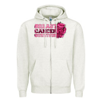Oatmeal Heather Breast Cancer Survivor Zipper Hoodie - texasbilliewilder