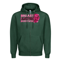 Sports Green Breast Cancer Survivor Zipper Hoodie - texasbilliewilder