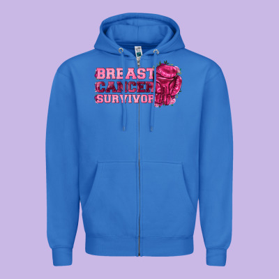 Breast Cancer Survivor Zipper Hoodie Designed By Texasbilliewilder