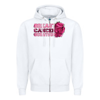 White Breast Cancer Survivor Zipper Hoodie - texasbilliewilder
