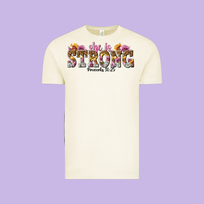She Is Strong Proverbs 31 25 Vintage Tee Designed By Nancycooperartshop