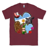 Burgundy Argentina hearts Classic Tee - NancyCooperArtShop