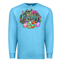 Ocean Blue Easter Mama Happy Easter Day Premium Sweatshirt - CowGirlArtShop