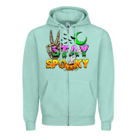 Seafoam Stay spooky Zipper Hoodie - NancyCooperArtShop