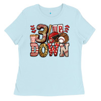 Baby Blue three up three down baseball Ladies Tee - Jasminsmagicworld