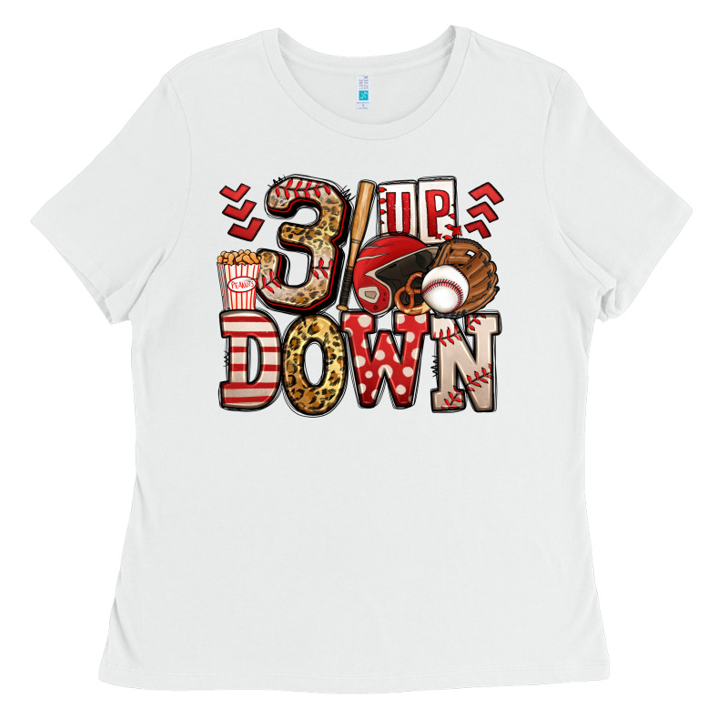 Three Up Three Down Baseball Ladies Tee by Jasminsmagicworld | Teevron