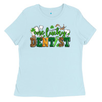 Baby Blue st patricks day one lucky dentist Ladies Tee - AdoDesignShop