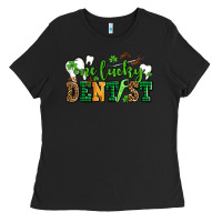 Black st patricks day one lucky dentist Ladies Tee - AdoDesignShop