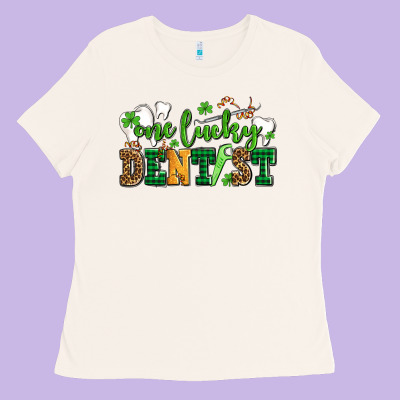 St Patricks Day One Lucky Dentist Ladies Tee Designed By Adodesignshop
