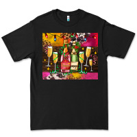 Black Christmas champagne bottles and Premium Tee - AdoDesignShop
