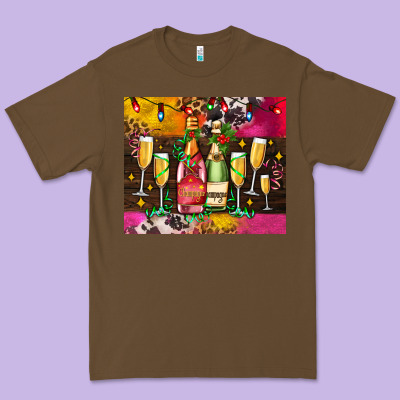 Christmas Champagne Bottles And Premium Tee Designed By Adodesignshop