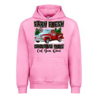 Fuchsia Pink Farm Fresh Christmas Trees Cut Your Own Urban Hoodie - FaDigitalArtStudio