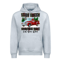Heather Grey Farm Fresh Christmas Trees Cut Your Own Urban Hoodie - FaDigitalArtStudio