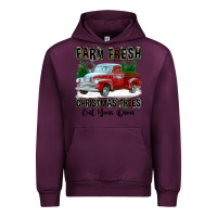 Mauve Wine Farm Fresh Christmas Trees Cut Your Own Urban Hoodie - FaDigitalArtStudio