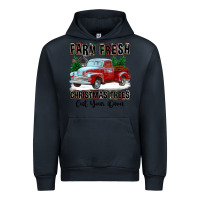 Navy Farm Fresh Christmas Trees Cut Your Own Urban Hoodie - FaDigitalArtStudio