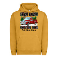 Pigment Peanut Butter Farm Fresh Christmas Trees Cut Your Own Urban Hoodie - FaDigitalArtStudio