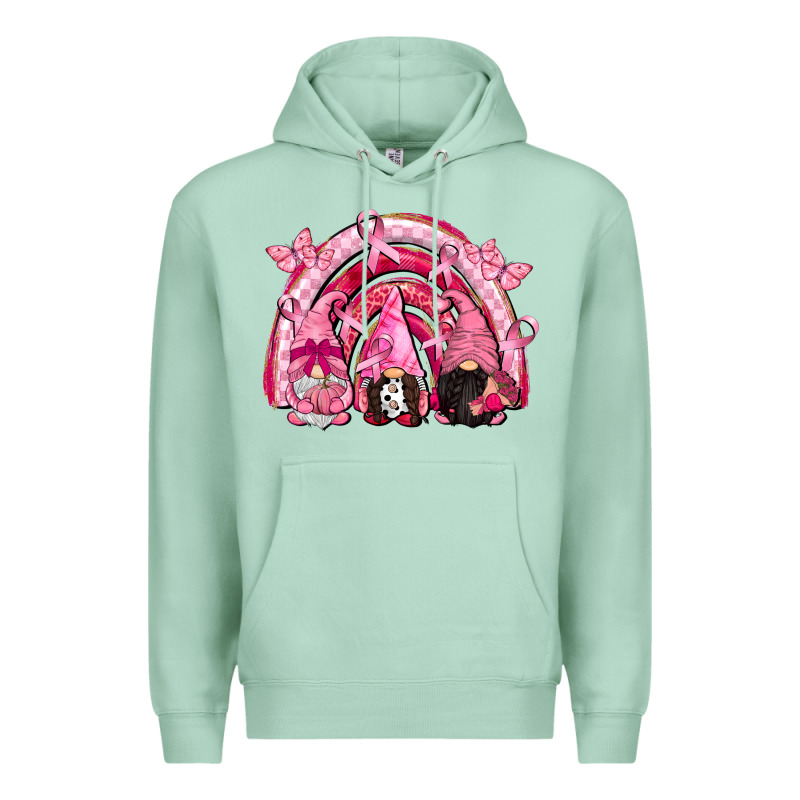 Gnomes Rainbow Breast Cancer Premium Hoodie by CowGirlArtShop | Teevron