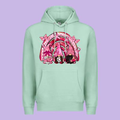 Gnomes Rainbow Breast Cancer Premium Hoodie Designed By Cowgirlartshop