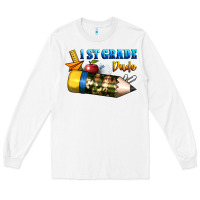 White 1 st grade dude Long Sleeve Tee - BundleAndBundleShop