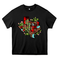 Black cactus christmas texas map Heavy Core Tee - JahusDesignShop