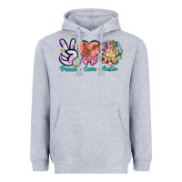 Heather Grey Peace love Easter Day Heavyweight Hoodie - HowdyJamesFarm