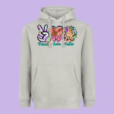 Peace Love Easter Day Heavyweight Hoodie Designed By Howdyjamesfarm