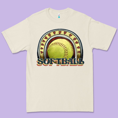 Softball Rainbow Premium Tee Designed By Jahusdesignshop