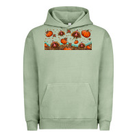 Pigment Oil Green turkey thanksgiving pumpkin libbey glass Urban Hoodie - BundleAndBundleShop