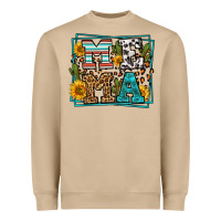 Western Leopard Mema Heavyweight Sweatshirt | Teevron