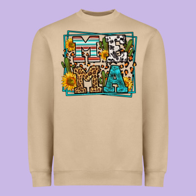 Western Leopard Mema Heavyweight Sweatshirt Designed By Lillyallendesigns