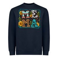 Navy western leopard mema Heavyweight Sweatshirt - LillyAllenDesigns