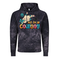 Cloud Black western turquoise put em up cowboy Vintage Hoodie - MaliasSmallBusiness