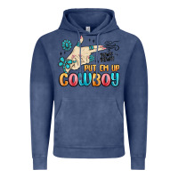 Vintage Denim western turquoise put em up cowboy Vintage Hoodie - MaliasSmallBusiness