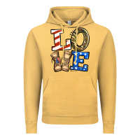 Vintage Mustard love 4th of july army veteran Vintage Hoodie - Jasminsmagicworld
