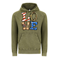 Vintage Olive love 4th of july army veteran Vintage Hoodie - Jasminsmagicworld