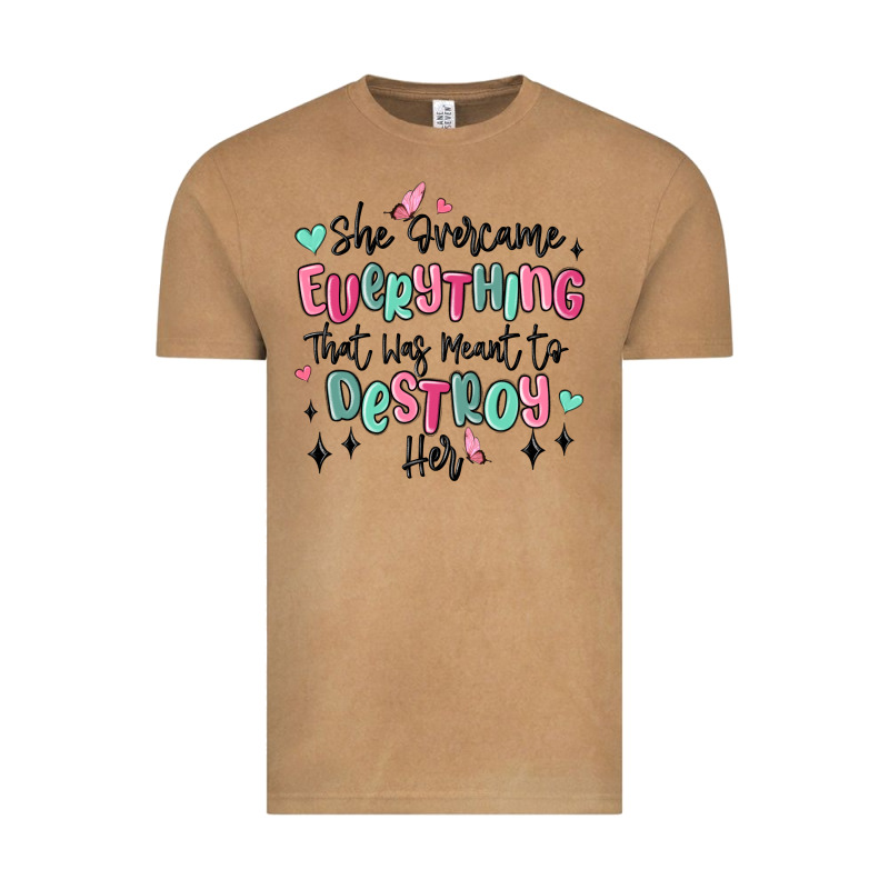 She Overcame Everything That Was Meant To Destroy Vintage Tee by MaliasSmallBusiness | Teevron