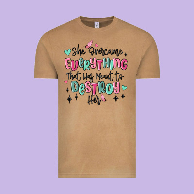 She Overcame Everything That Was Meant To Destroy Vintage Tee Designed By Maliassmallbusiness
