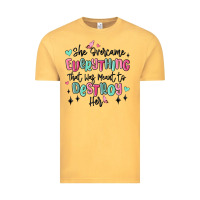 Vintage Mustard she overcame everything that was meant to destroy Vintage Tee - MaliasSmallBusiness