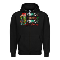Black Howdy howdy howdy Christmas Zipper Hoodie - NancyCooperArtShop